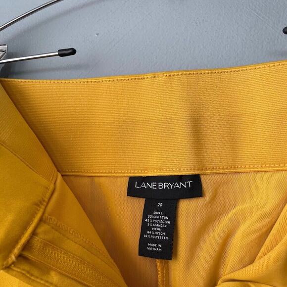 Lane Bryant Plus Size 28 Laney Yellow Capris Crop Pants Classic Wide Leg Twee - Picture 7 of 14